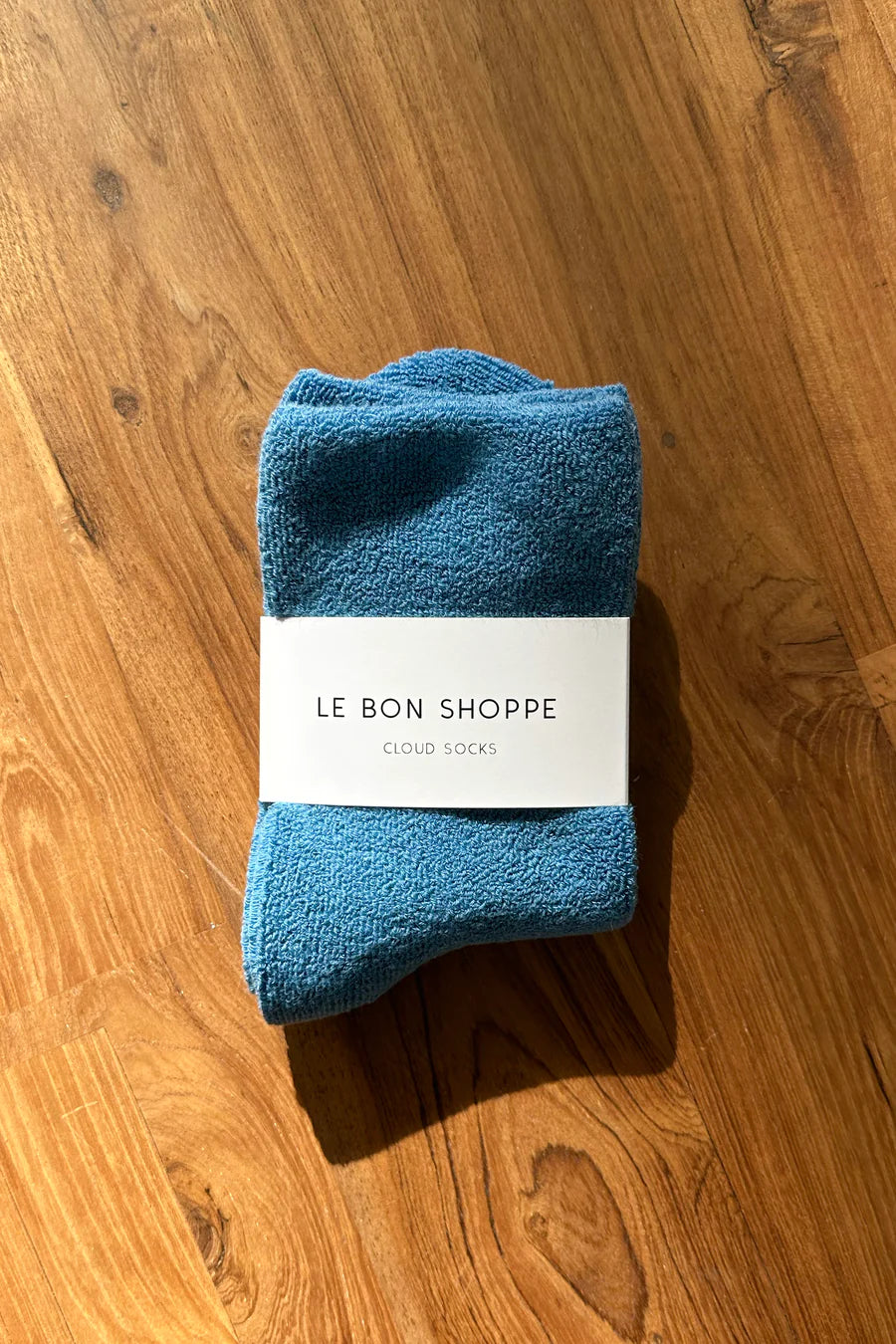 Le Bon Shoppe cerulean blue terry comfy cozy terry cloth Cloud socks | Pipe and Row