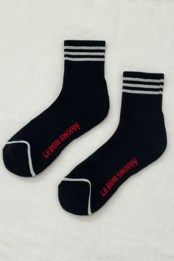 Le Bon Shoppe ribbed Girlfriend socks black | pipe and row boutique