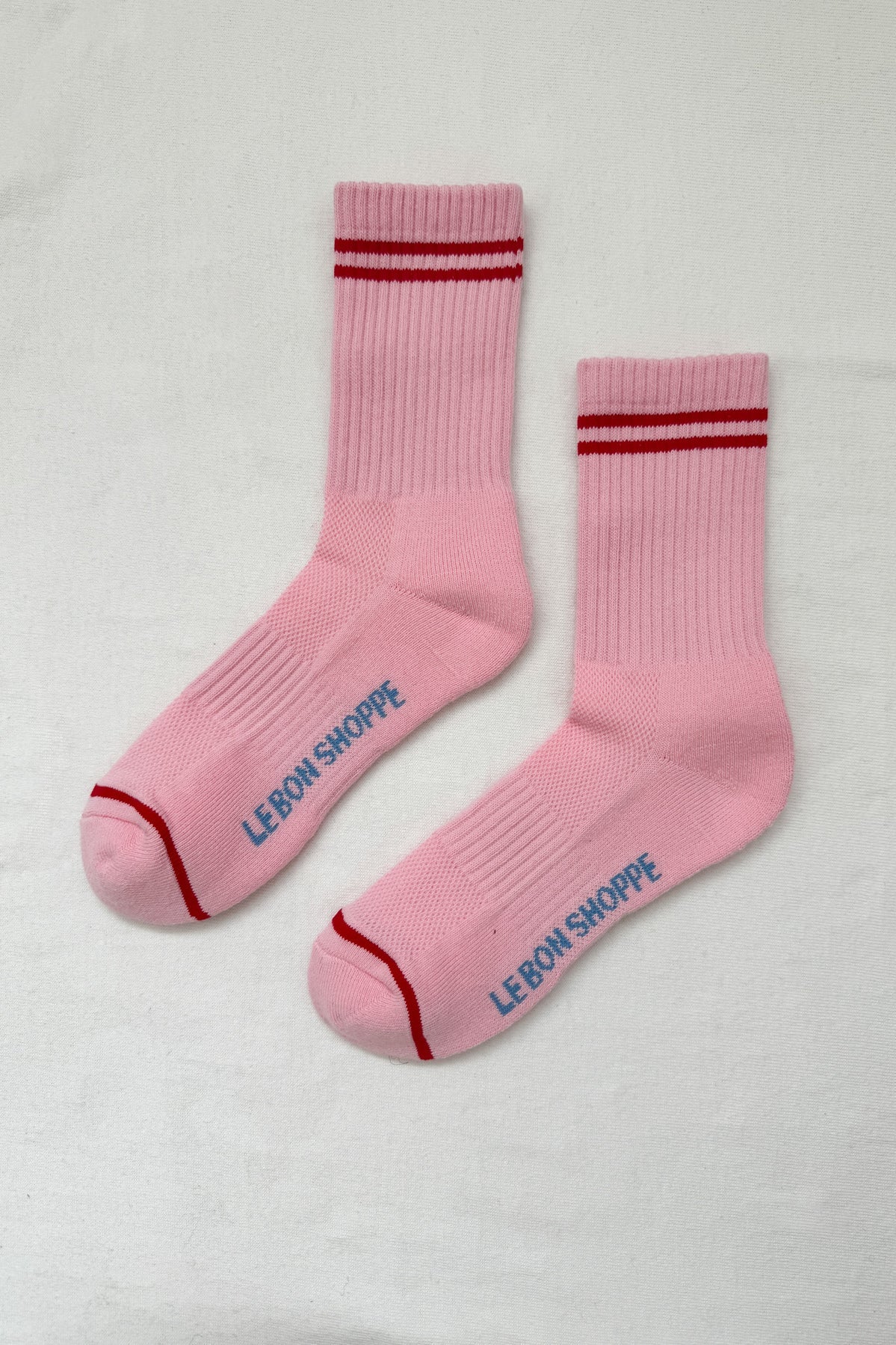 Le Bon Shoppe Boyfriend socks amour pink red stripes | Pipe and Row Boutique Seattle