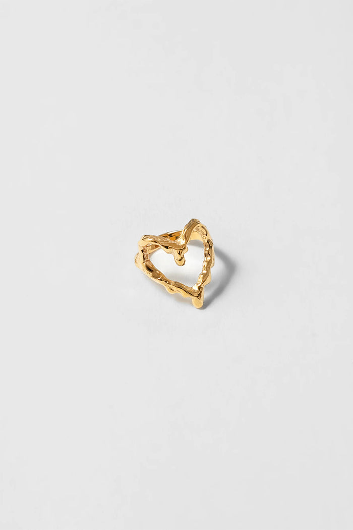 Wolf Circus Carmen heart textured ring gold | Pipe and Row
