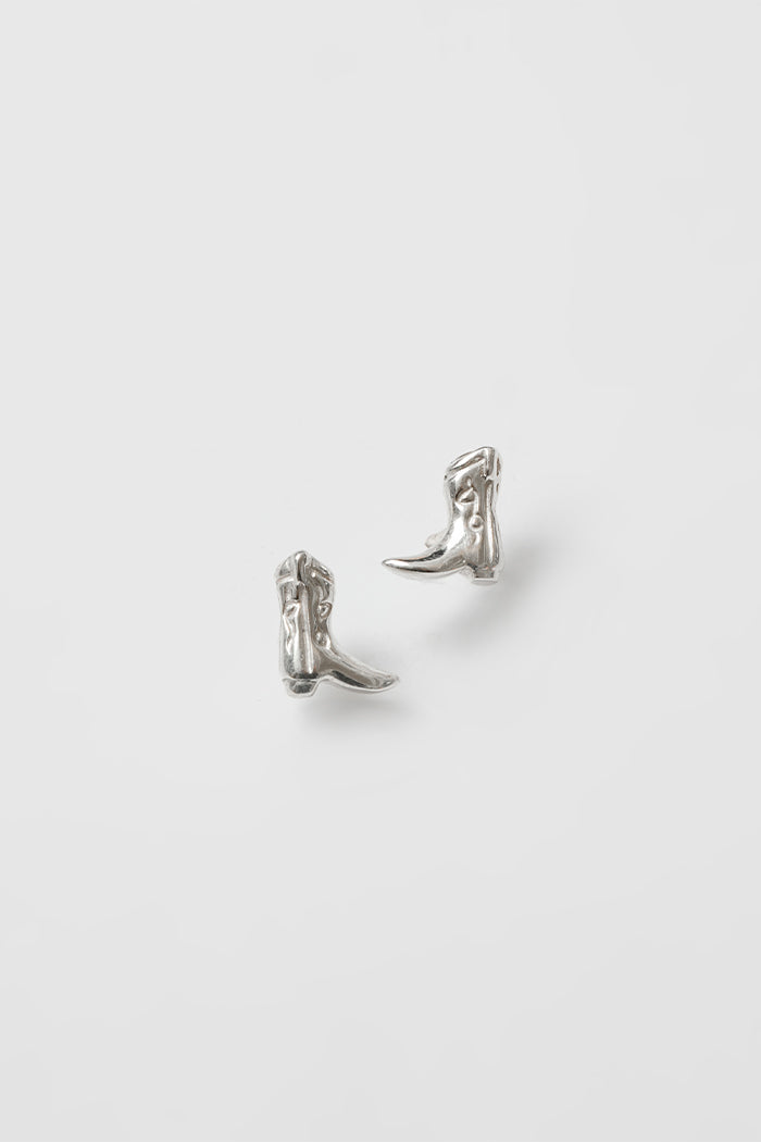 Wolf Circus Cowboy boot stud earrings sterling silver | Pipe and Row