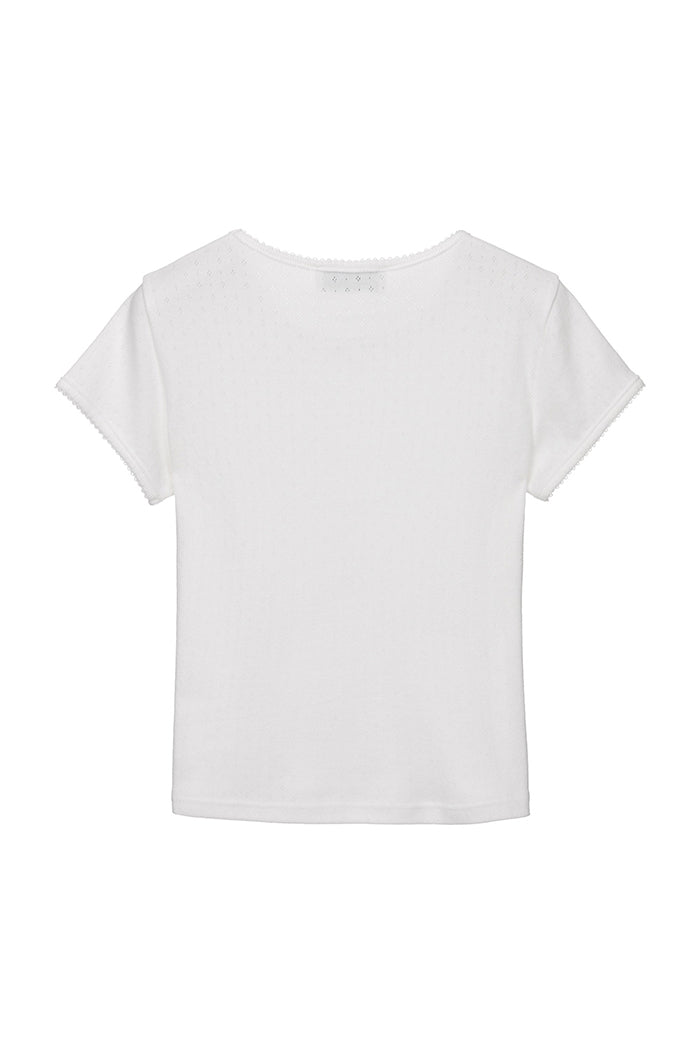 Dunst essential pointelle crochet tee top white | PIPE AND ROW