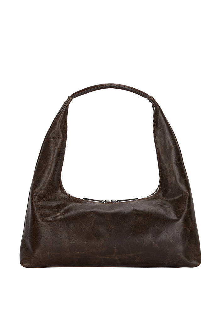 Marge Sherwood Large hobo bag brown pullup leather | PIPE AND ROW