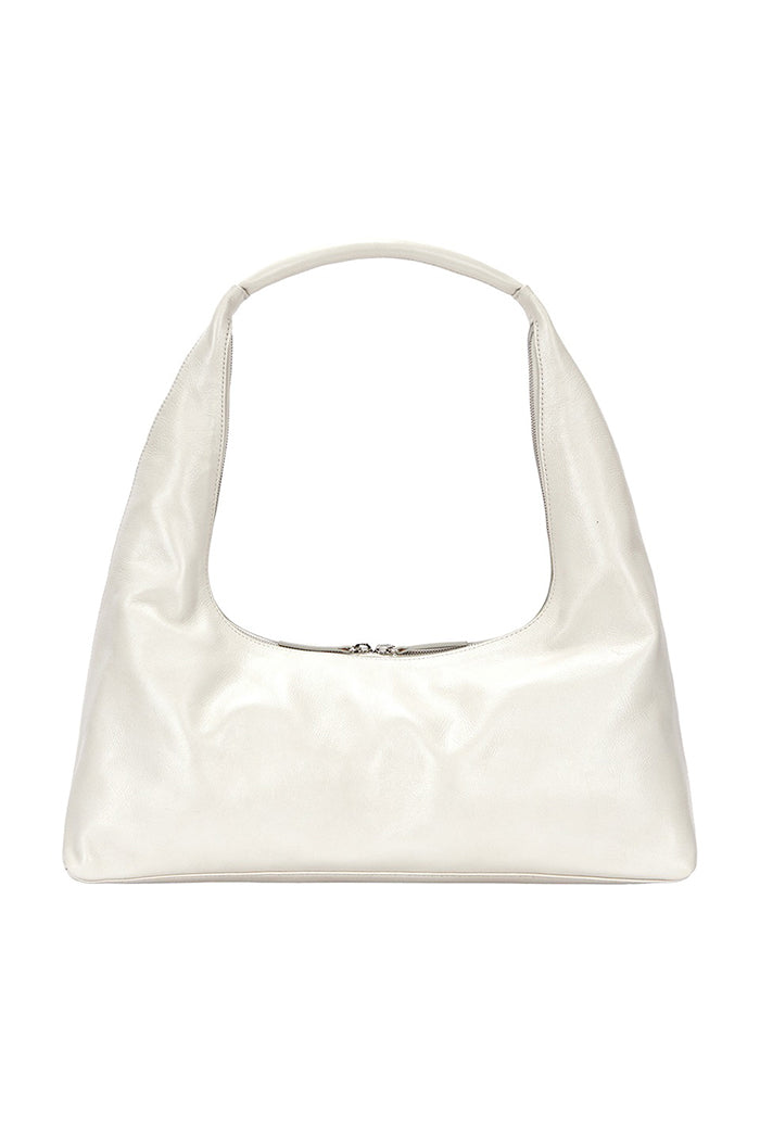 Marge Sherwood Large hobo bag glossy cream leather | Pipe and Row
