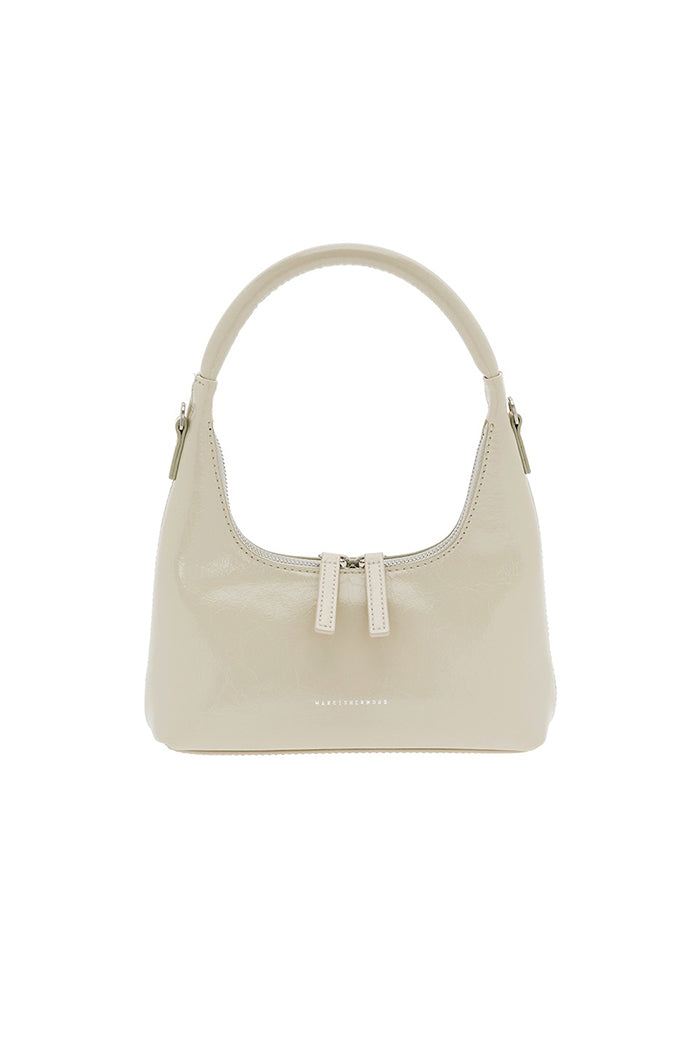 Marge Sherwood mini Hobo handbag crossbody strap glossy cream | Pipe and Row