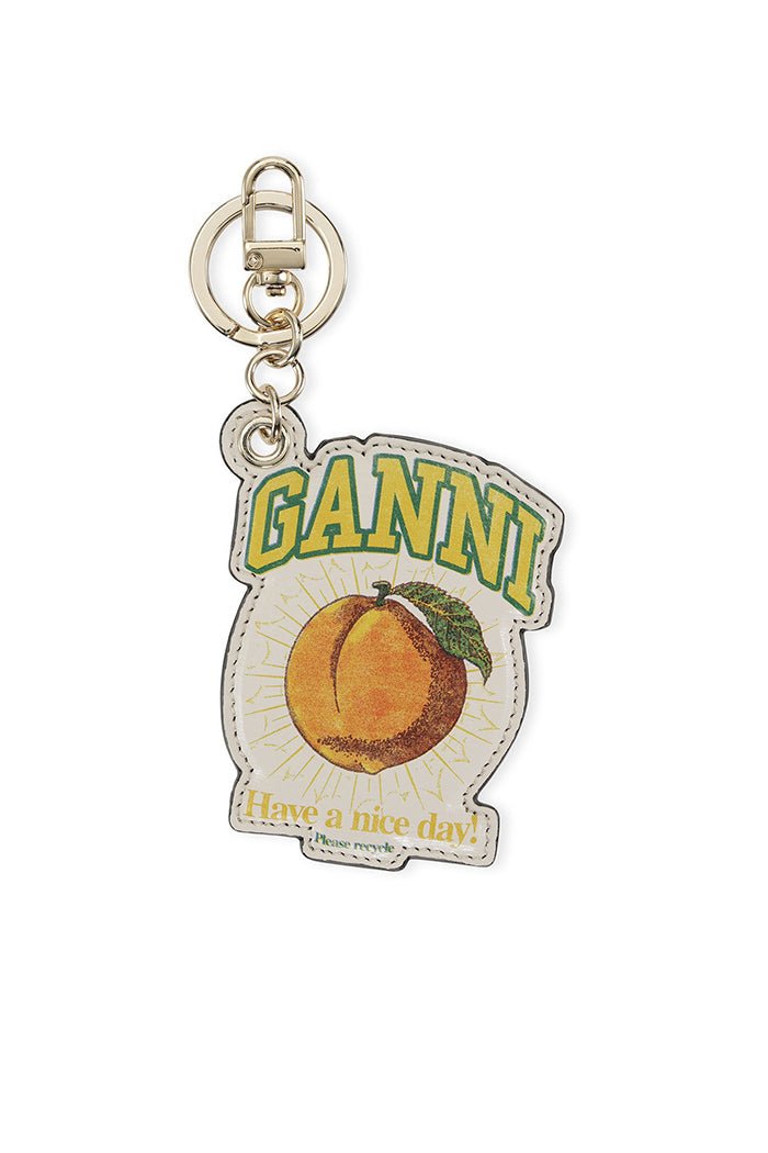 Ganni Peach keychain recycled leather A5000 PIPE AND ROW