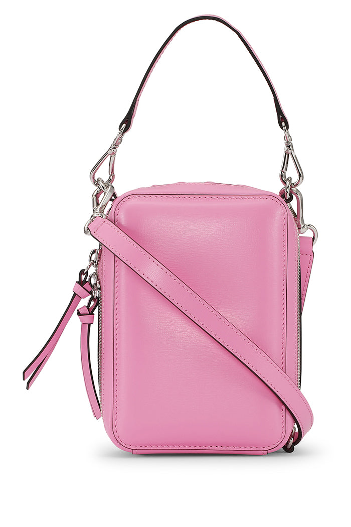 Ganni banner camera bag cyclamen pink leather multi strap | Pipe and Row