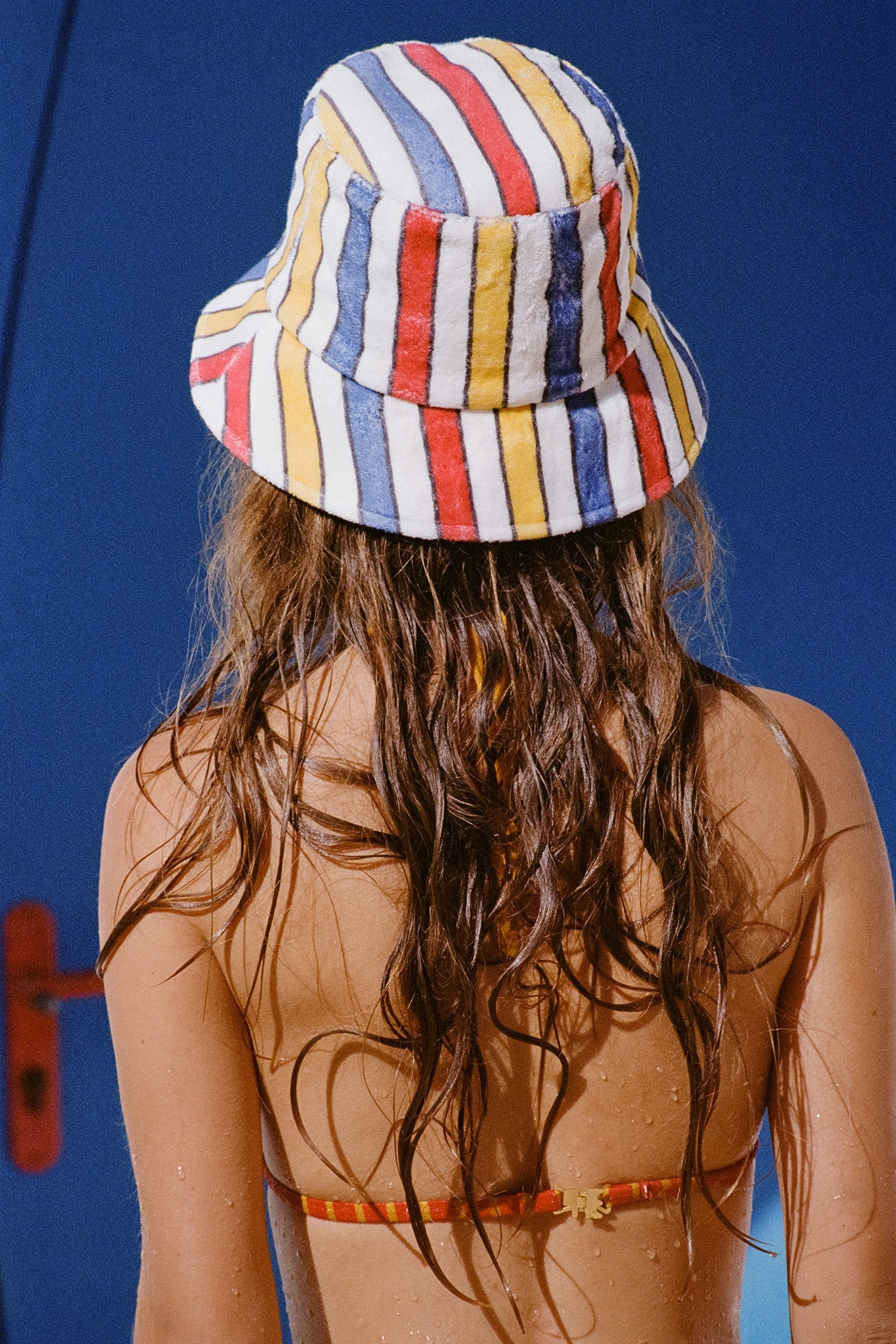 Lack of Color terry shore bucket hat primary color stripe | PIPE AND ROW