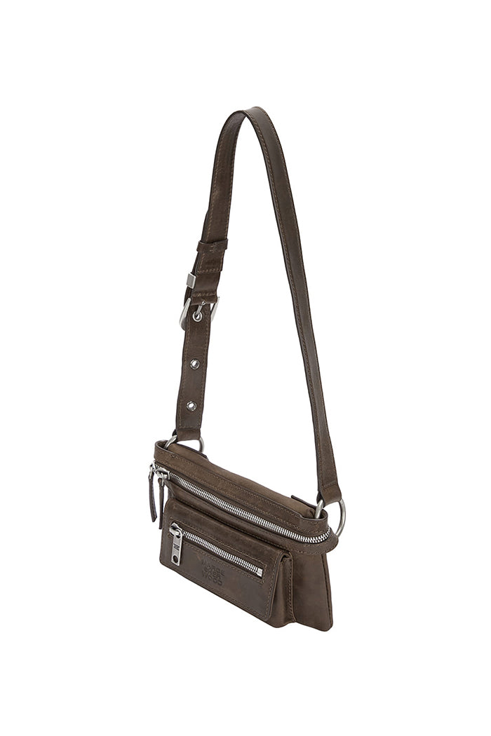  Marge Sherwood Staff handbag washed brown leather crossbody | Pipe and Row