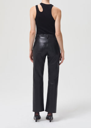 Agolde Relaxed Boot cut detox black recycled leather | Pipe and Row
