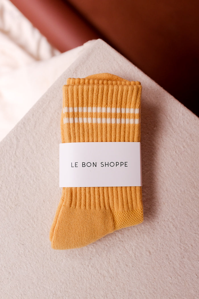 Le Bon Shoppe Boyfriend socks ribbed butter yellow | PIPE AND ROW boutique seattle