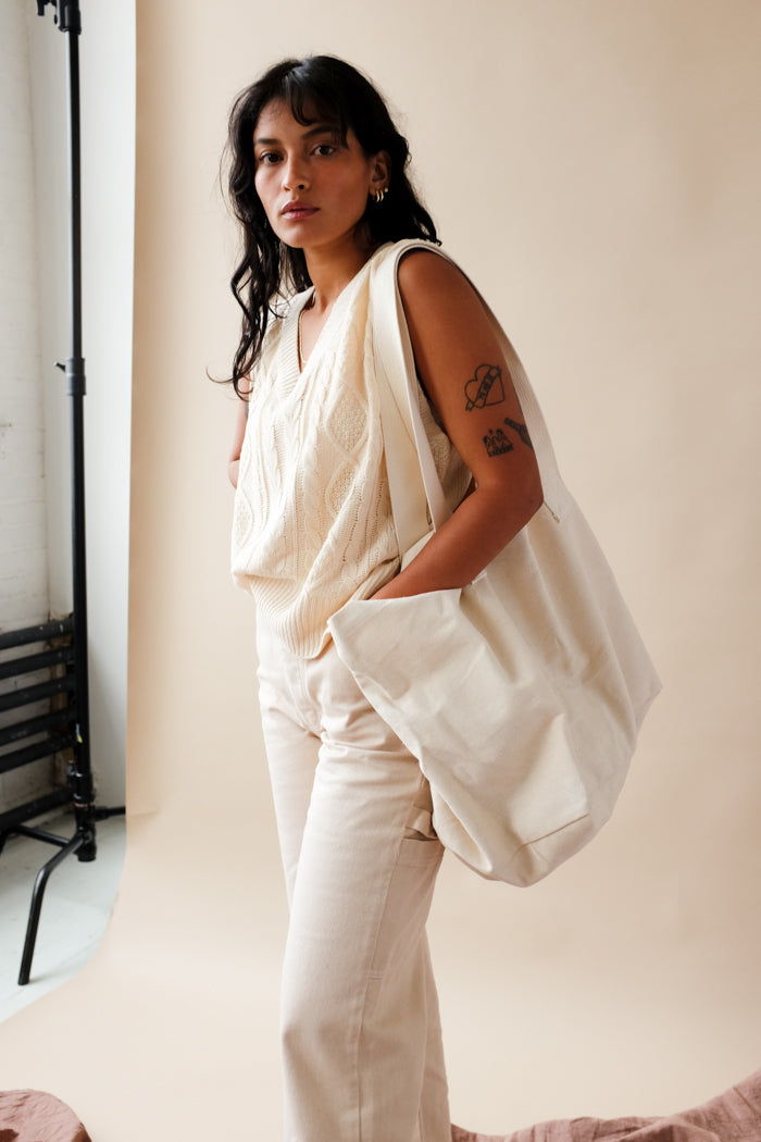 Large oversized canvas carry all tote bag natural | Pipe and Row boutique