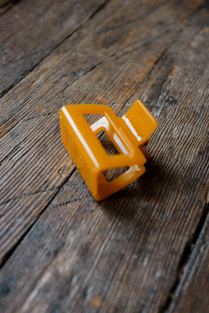 Small square hair claw acrylic orange | Pipe and Row boutique Seattle