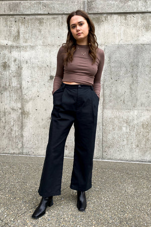 Nin sculptor trouser wide leg pant black | Pipe and Row