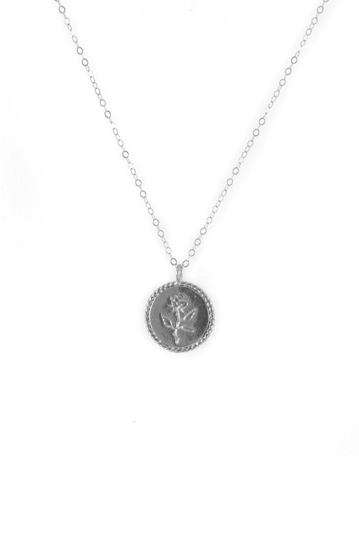 ROSE COIN NECKLACE SILVER