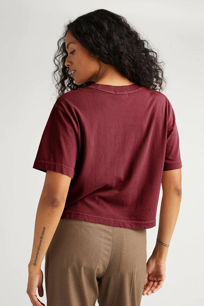 RELAXED SHORT SLEEVE CROP TEE RUBY PORT