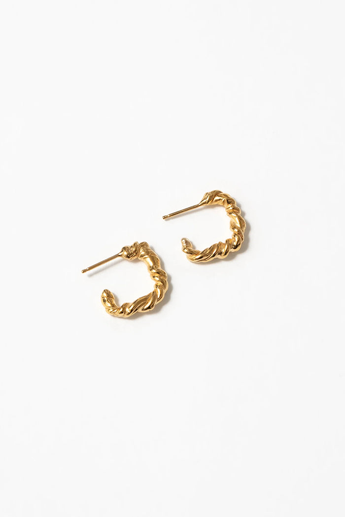 Wolf Circus Camille organic twisted hoops gold | Pipe and Row Seattle