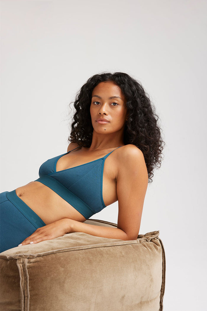 Richer Poorer classic bralette intimate pond blue | Pipe and Row boutique Seattle 