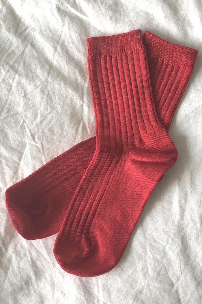Le Bon Shoppe Her socks knit rib socks classic red |  Pipe and Row seattle