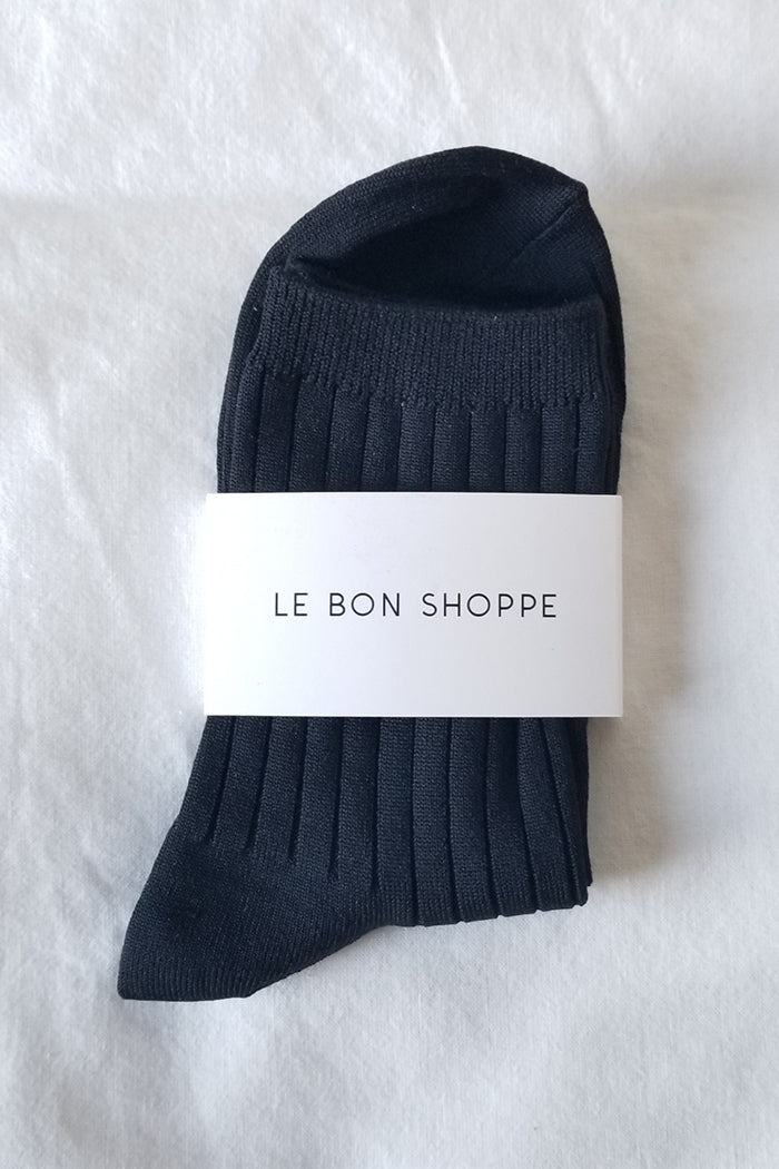 Le Bon Shoppe black Her socks perfect knit rib socks | Pipe and Row
