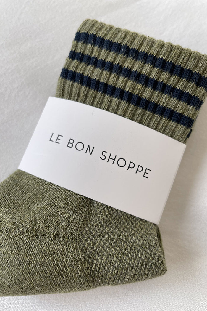 Le Bon Shoppe Girlfriend ribbed socks heather sage green  | pipe and row