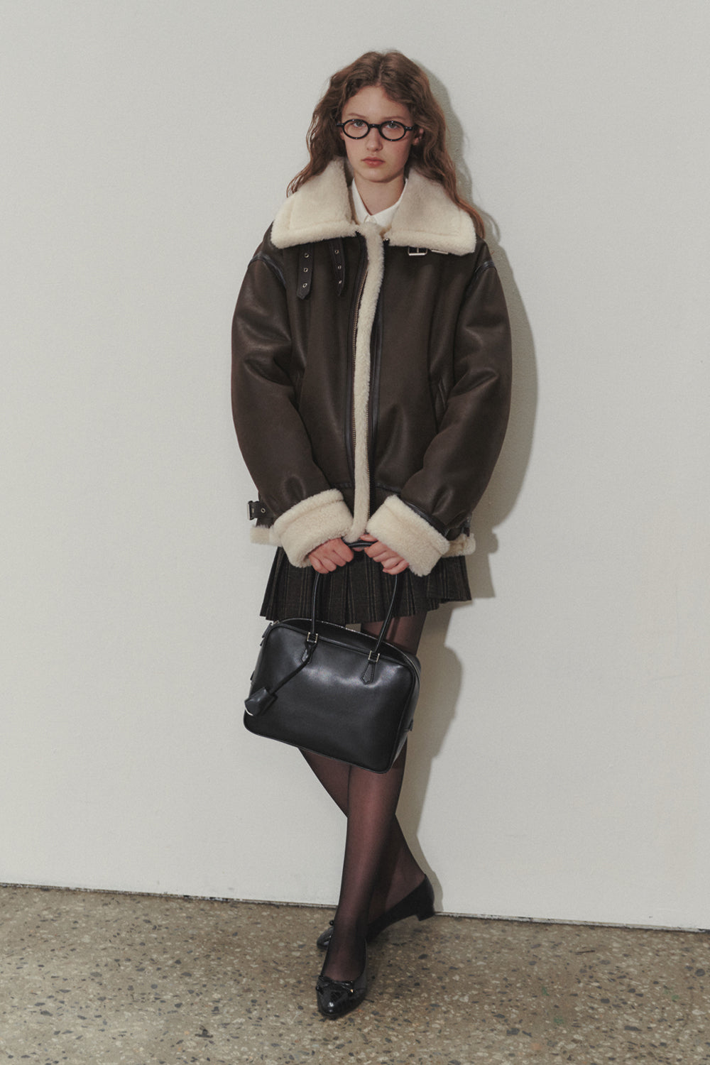 LOOSE FIT LINE SHEARLING JACKET