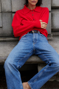 The Cashmere Polo in Cherry