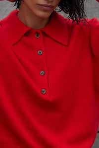 The Cashmere Polo in Cherry