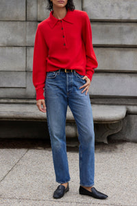 The Cashmere Polo in Cherry