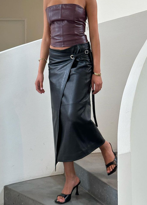 REFLECTION LEATHER SKIRT