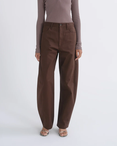 Agolde structured twill Luna Trouser dark chocolate brown deep roast | Pipe and Row