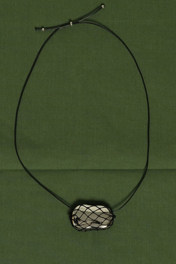 Heaven Mayhem Julia black net necklace in silver bead - PIPE AND ROW
