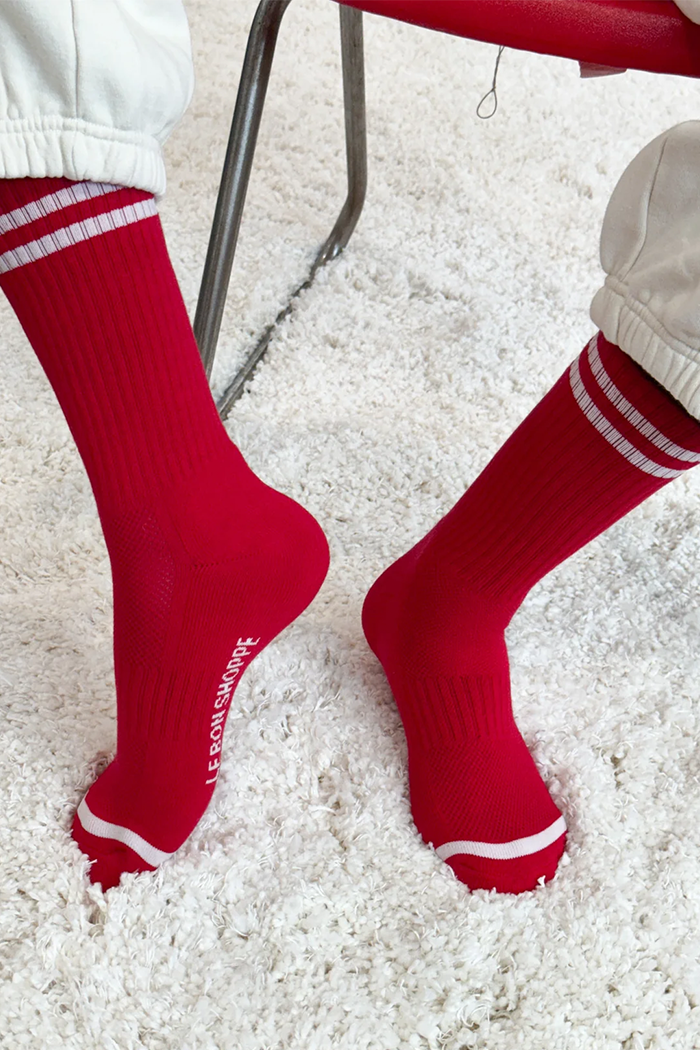 EXTENDED BOYFRIEND SOCKS RED