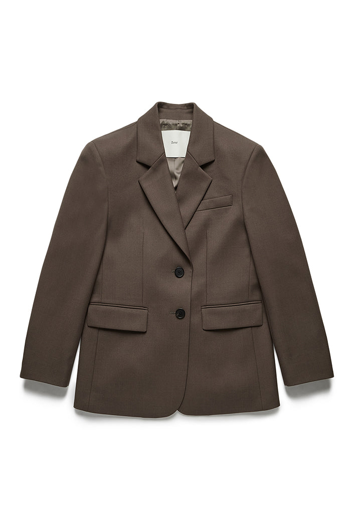 Dunst essential two button wool blazer brown | PIPE AND ROW