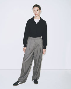 Mijeong Park pleat front wide leg trousers charcoal grey | Pipe and Row