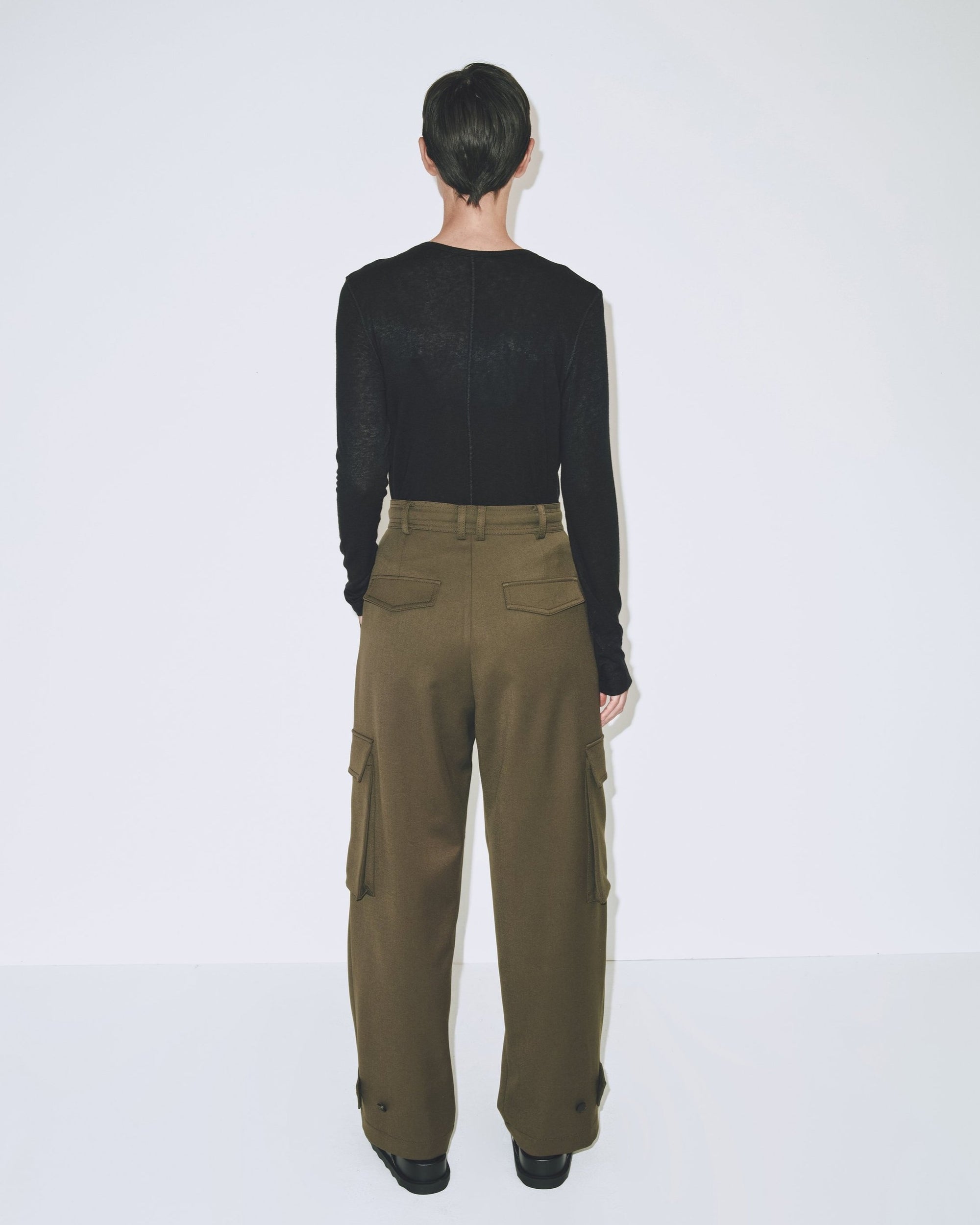 WOOL TENCEL CREW NECK TOP