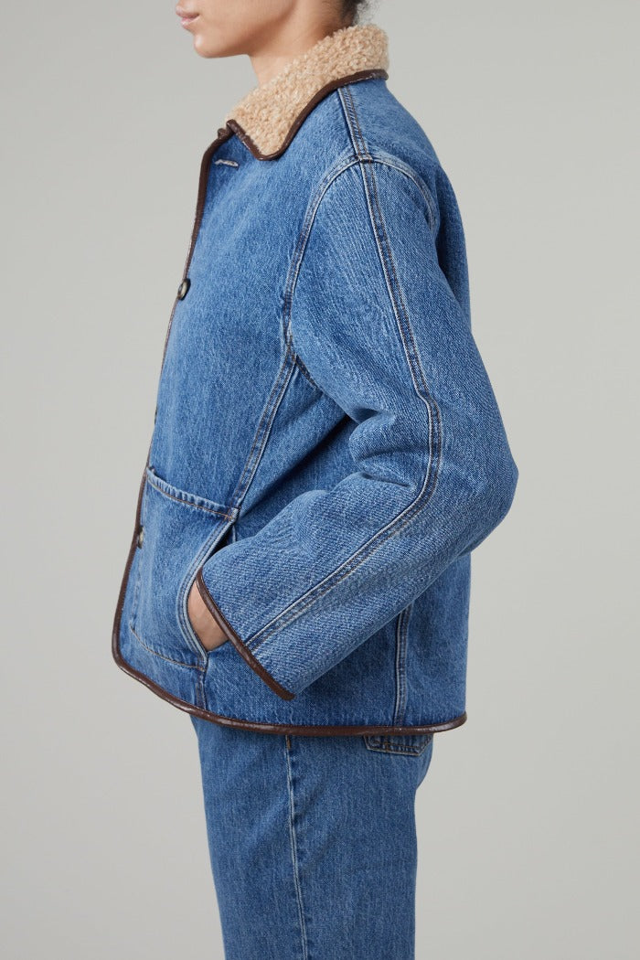 Still Here Townes reversible denim and sherpa jacket | Pipe and Row