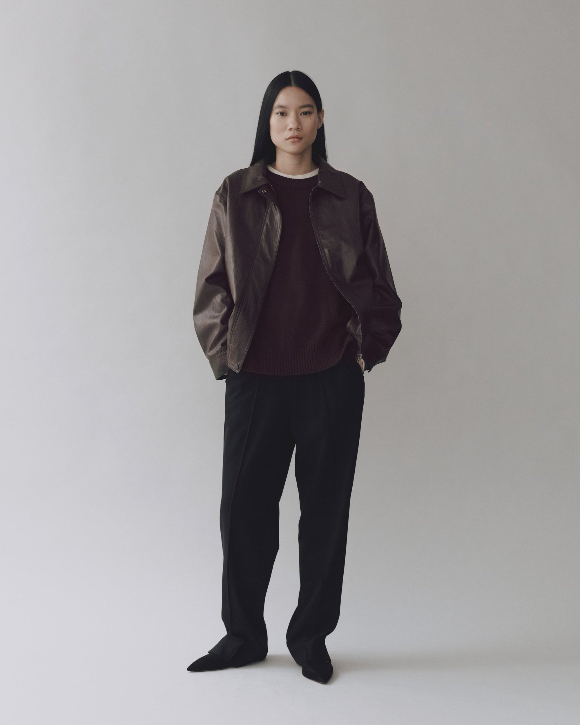 Mijeong Park cashmere blend crewneck knit sweater brown | Pipe and Row