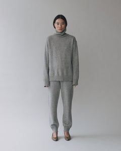 Mijeong Park cashmere blend crewneck turtleneck knit sweater grey | Pipe and Row