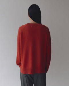 Mijeong Park cashmere blend crewneck knit sweater red | Pipe and Row