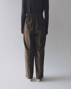 Mijeong Park thin corduroy wide leg pants light brown | Pipe and Row