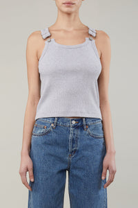 Still Here NYC Mississippi ribbed overall tank top grey | PIPE AND ROW Seattle