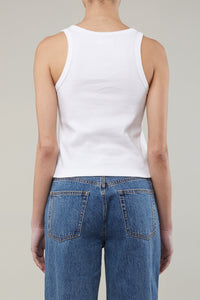 Still Here NYC Mississippi ribbed overall tank top white | Pipe and Row