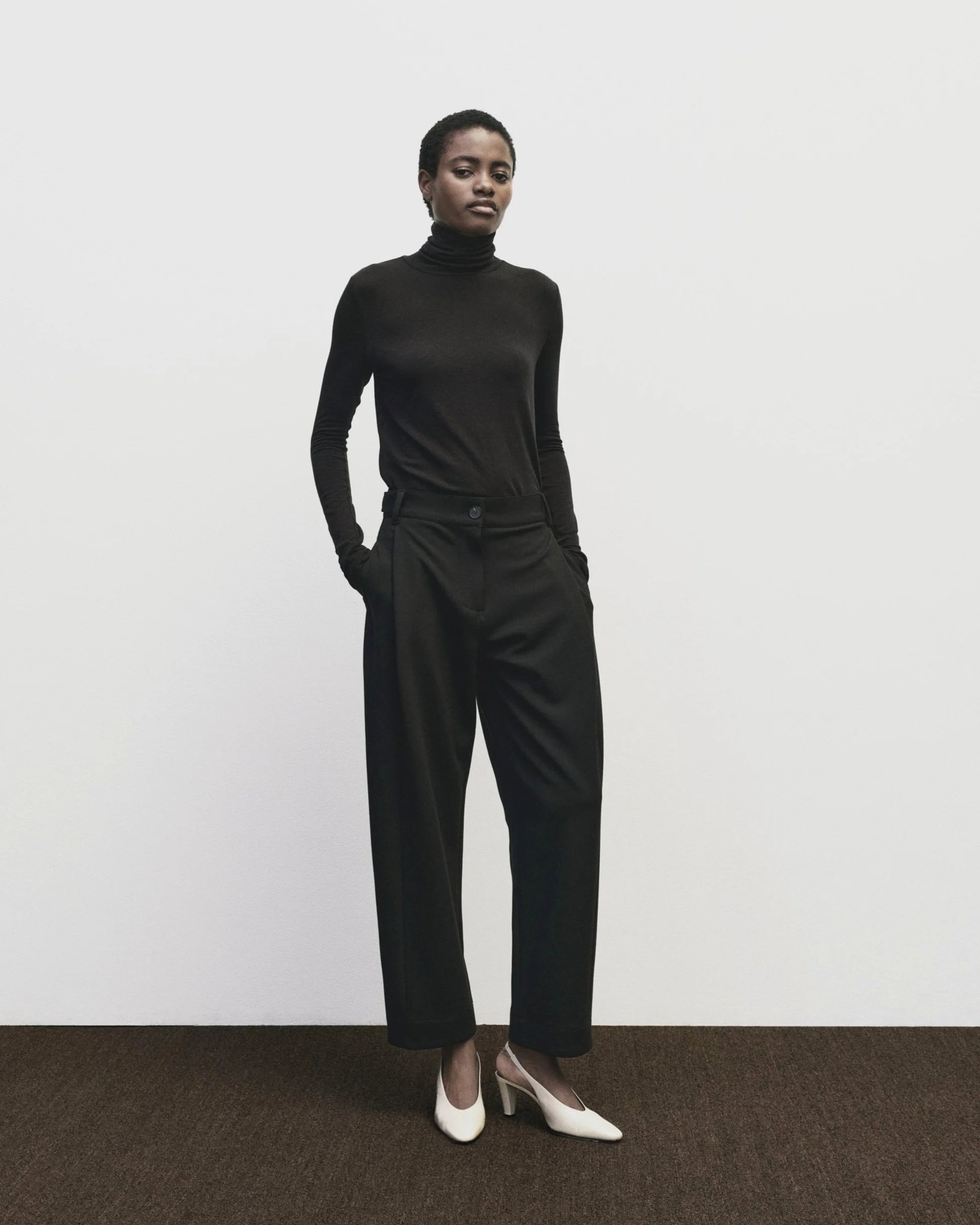 ROLL NECK JERSEY TOP