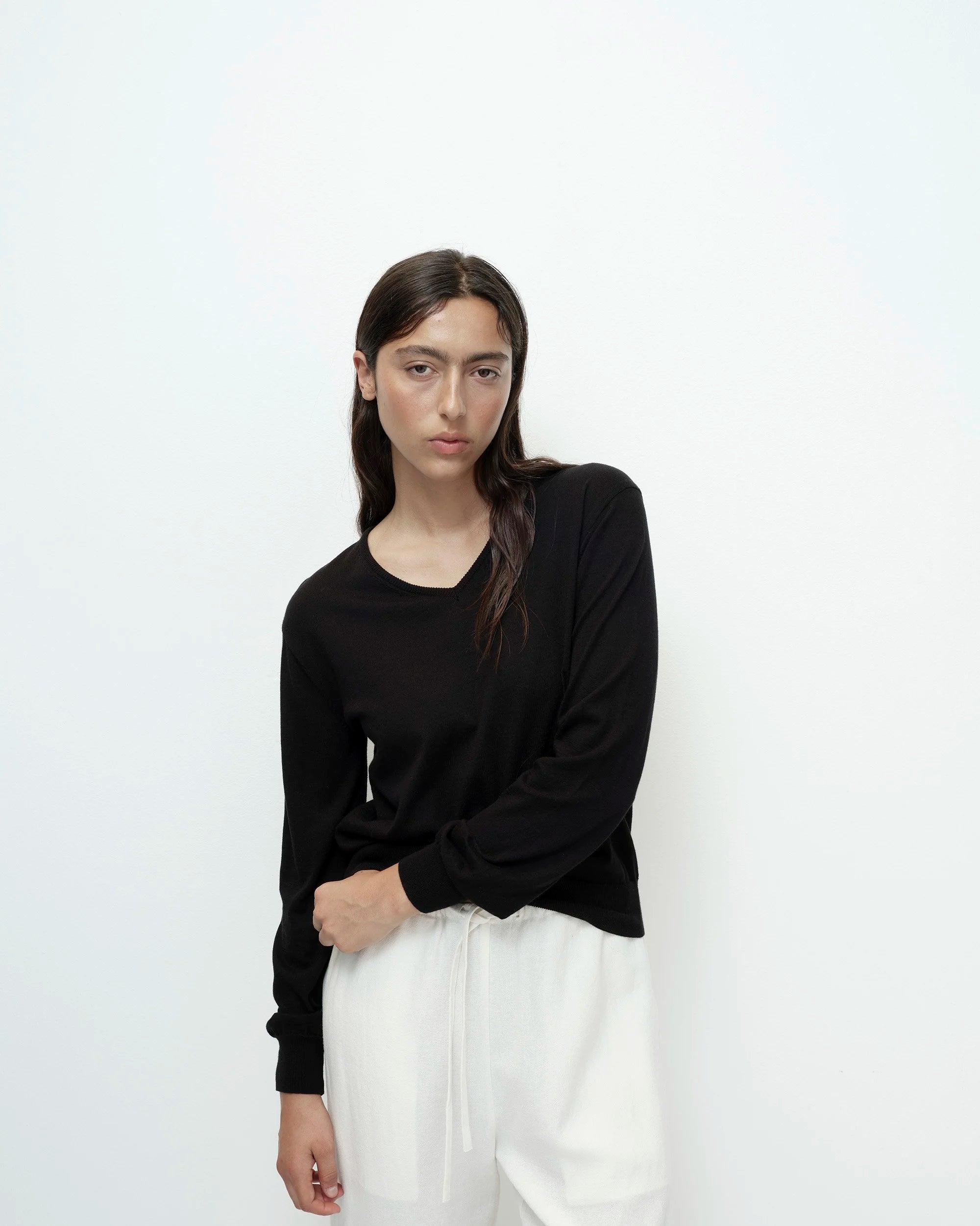 LINEN BLEND CROPPED PANT