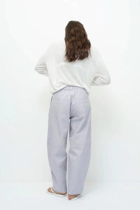 Mijeong Park cotton barrel leg pant trousers light lavender purple | Pipe and Row Seattle