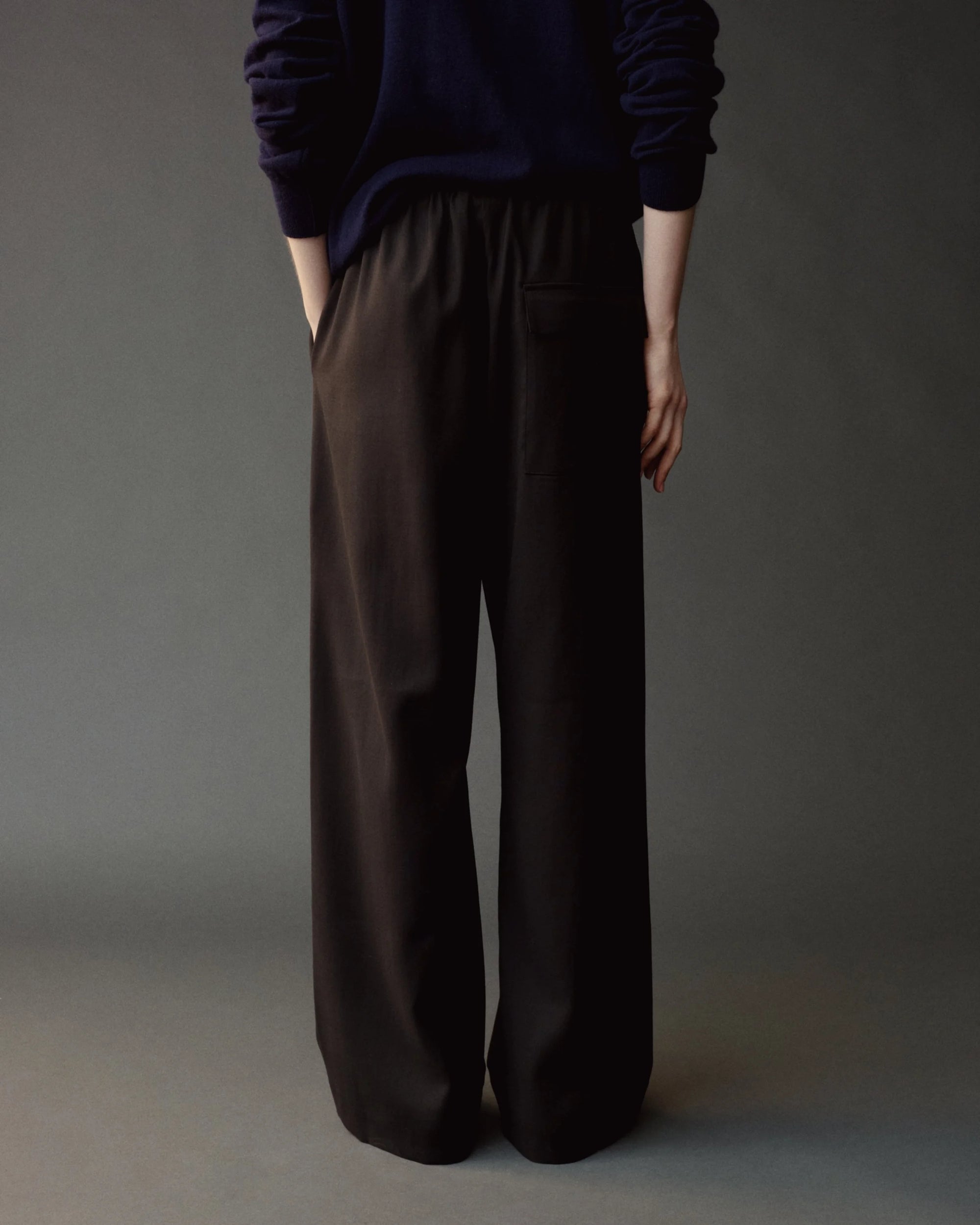 WOOL BLEND DRAWSTRING PANTS