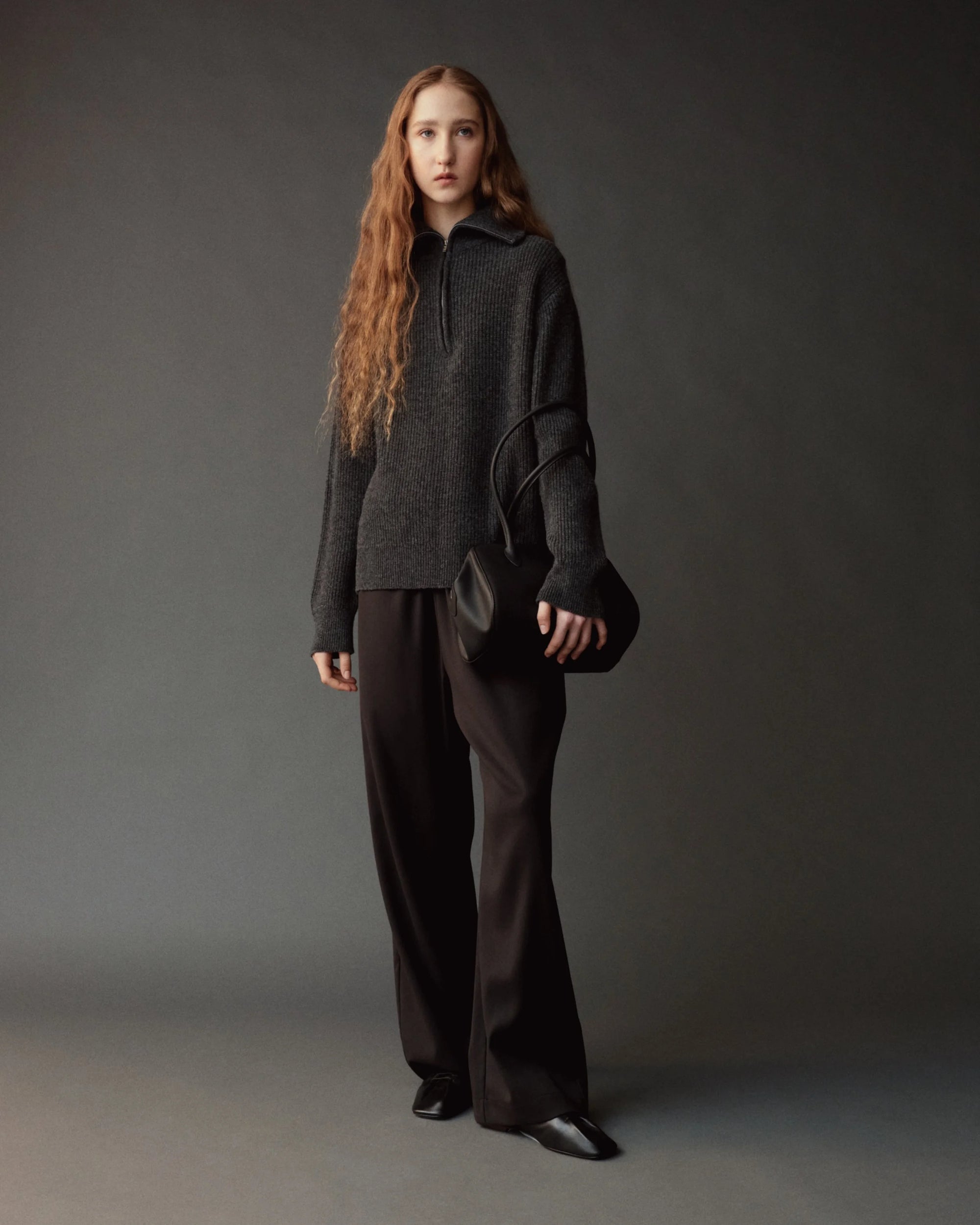 WOOL BLEND DRAWSTRING PANTS