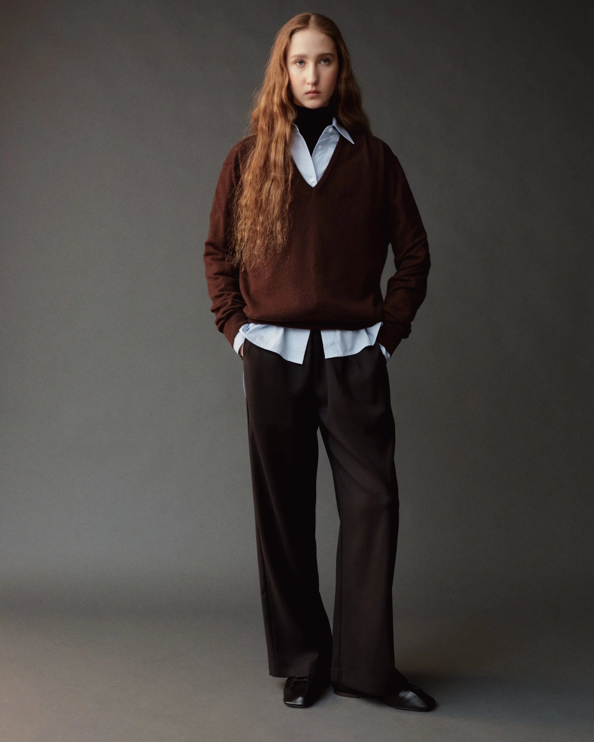WOOL BLEND DRAWSTRING PANTS
