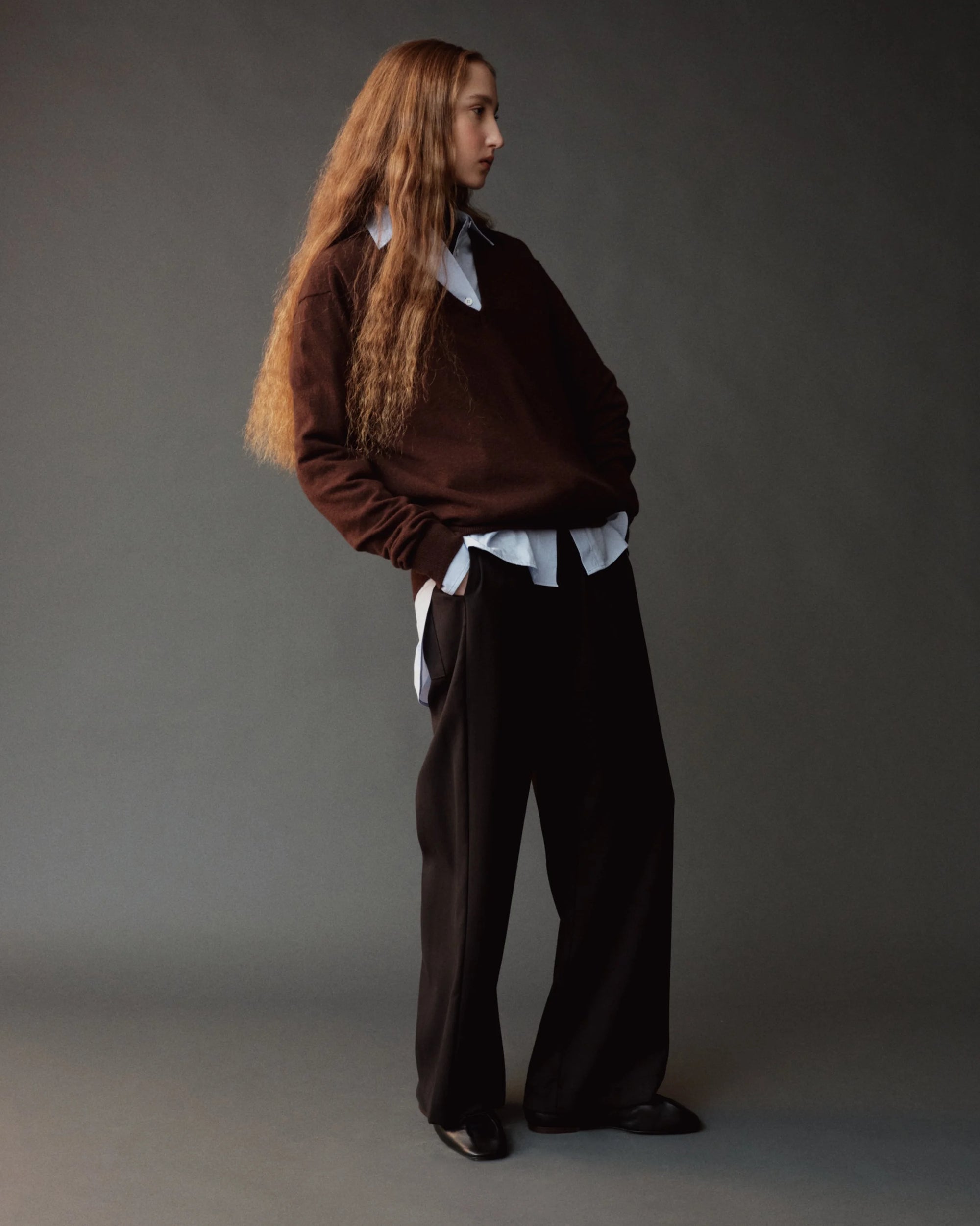 WOOL BLEND DRAWSTRING PANTS